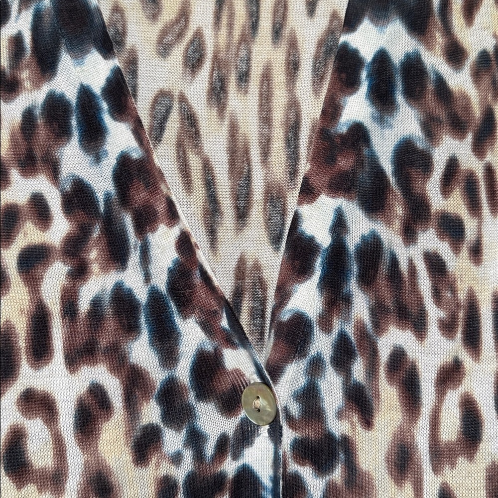 Chico's Animal Print Long Sleeve Lightweight Cardigan